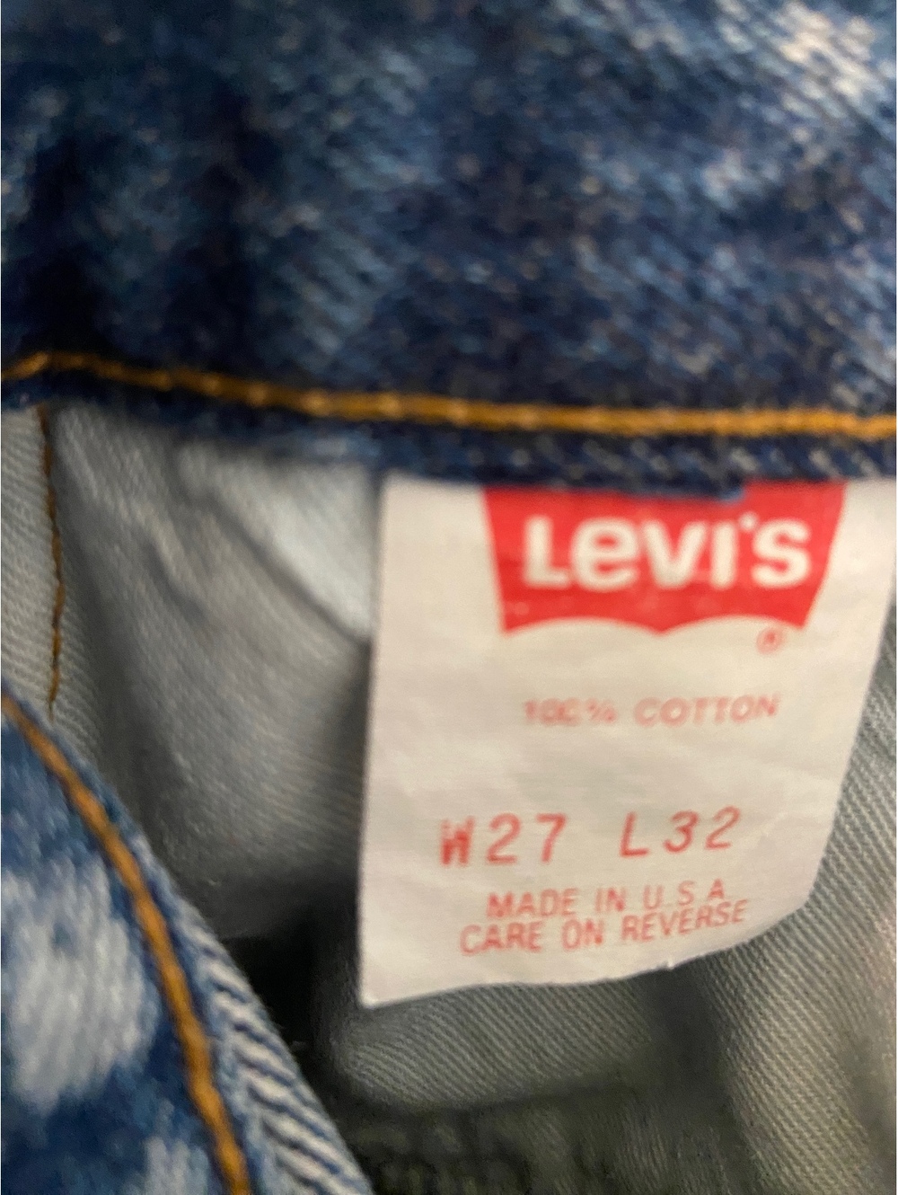 Levi's Vintage Acid Wash Jeans W27 L32 Made in USA - Picture 5 of 8